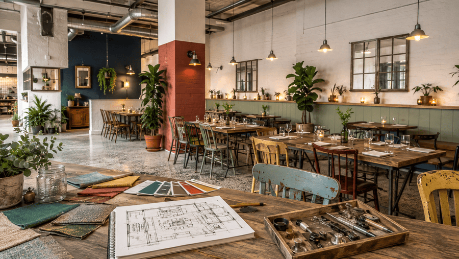rustiek restaurant interieur