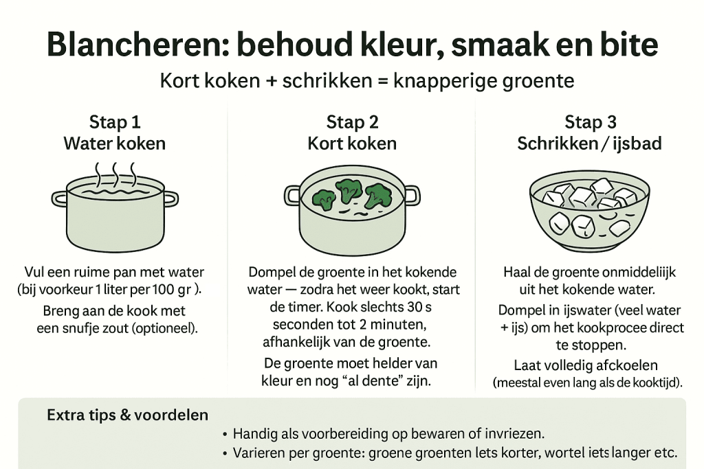 kooktechniek blancheren infographic