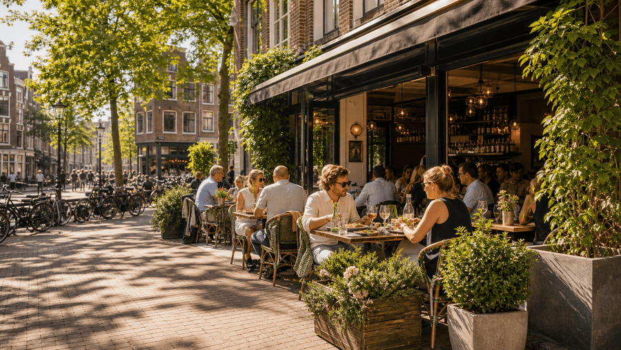 amsterdamse straat terras gezelligheid