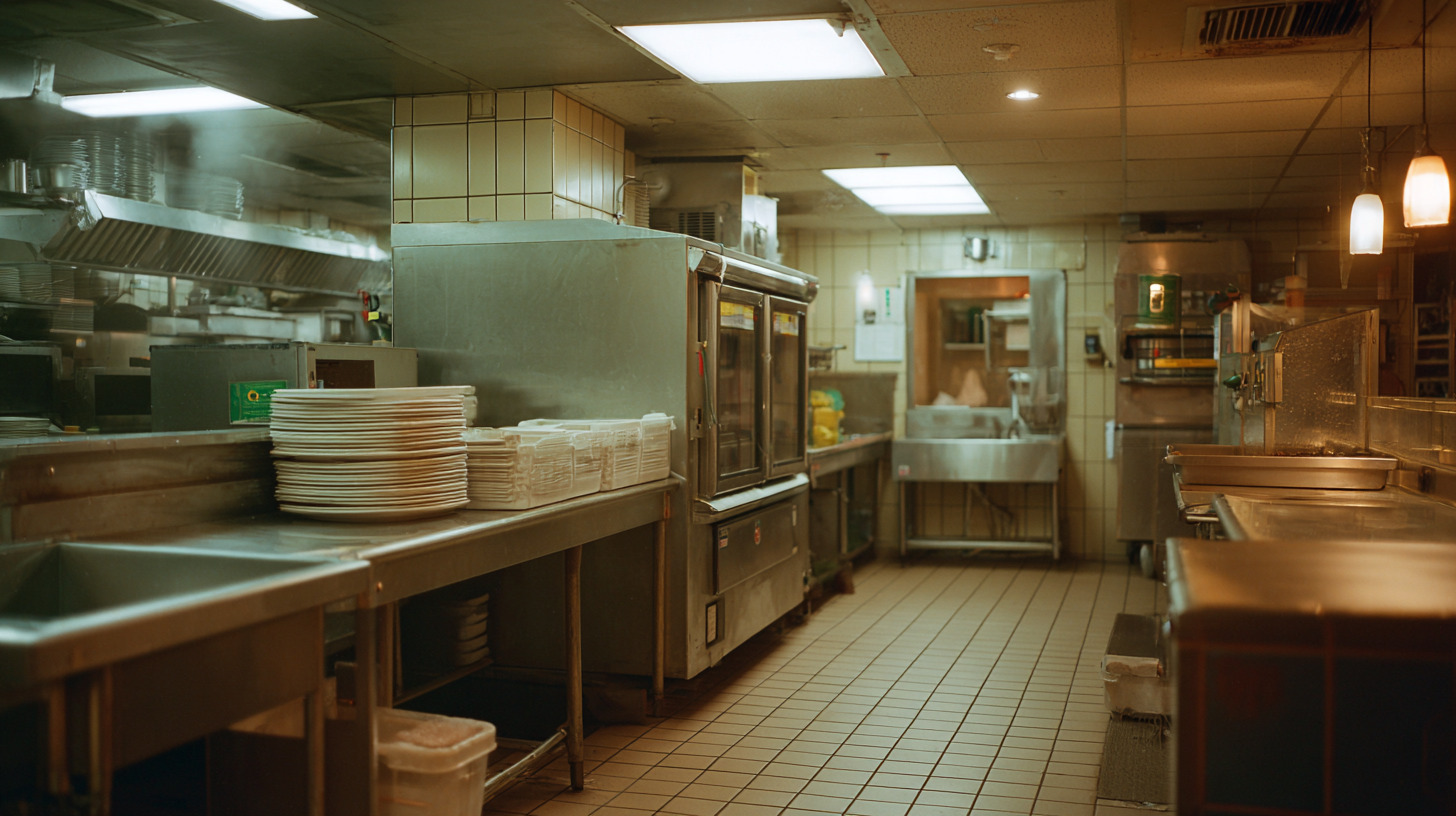 Afwasser in een professionele horeca keuken